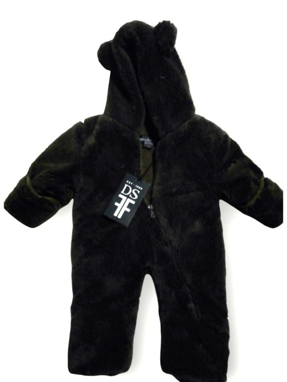 Donna Salyers Fabulous Furs Brown Faux Fur Baby Bunting Snowsuit 0–6M NWT